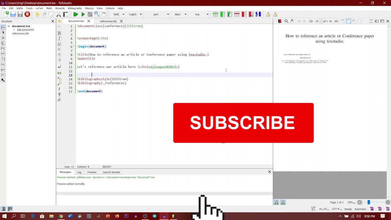 How to Generate and Cite your References in LaTex with BibTeX [TexStudio] 2020