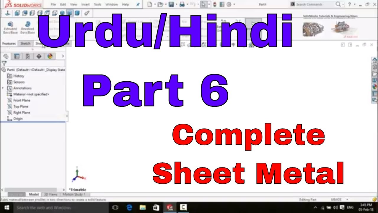 SolidWorks Complete Course in Urdu Hindi Part 6