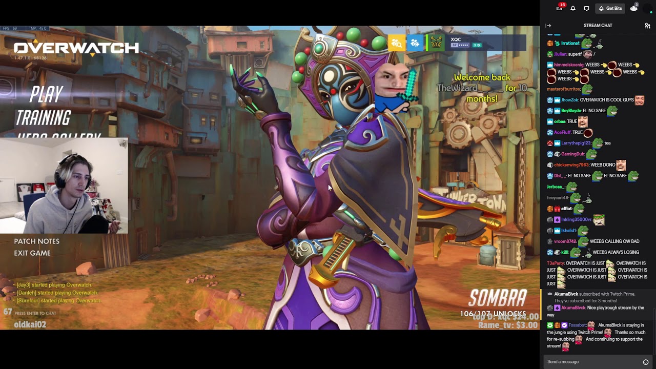 xQc plays Overwatch (with chat)