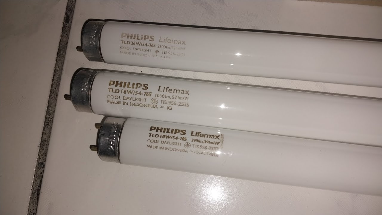 Unboxing lamps: Philips Lifemax 36W/54-765 Made In Indonesia