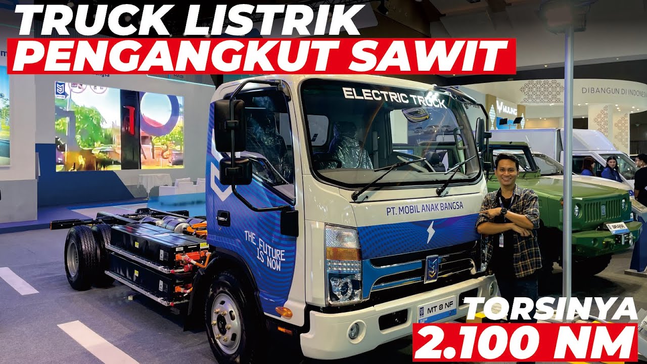 TRUK LISTRIK PENGANGKUT SAWIT - Torsi 2100 NM dan Matic Buatan Anak Bangsa MAB MT 8 di #pevs2025