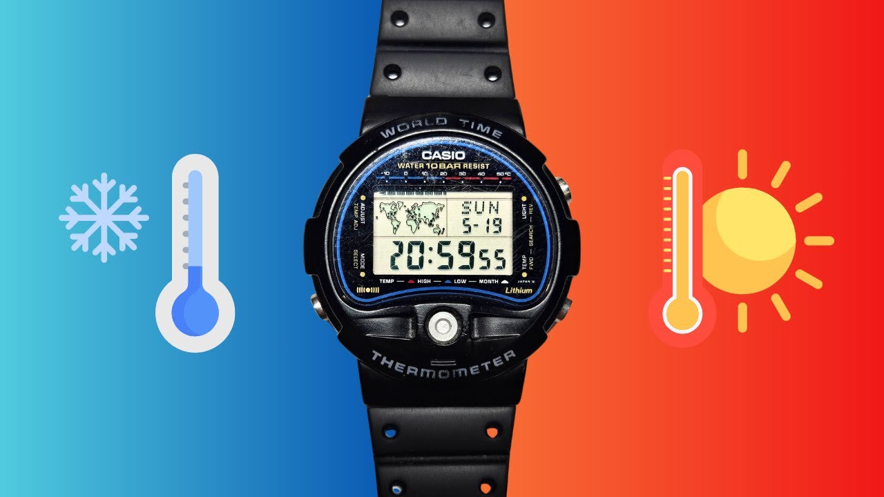 Retro Casio THERMOMETER Watch Demo & Review