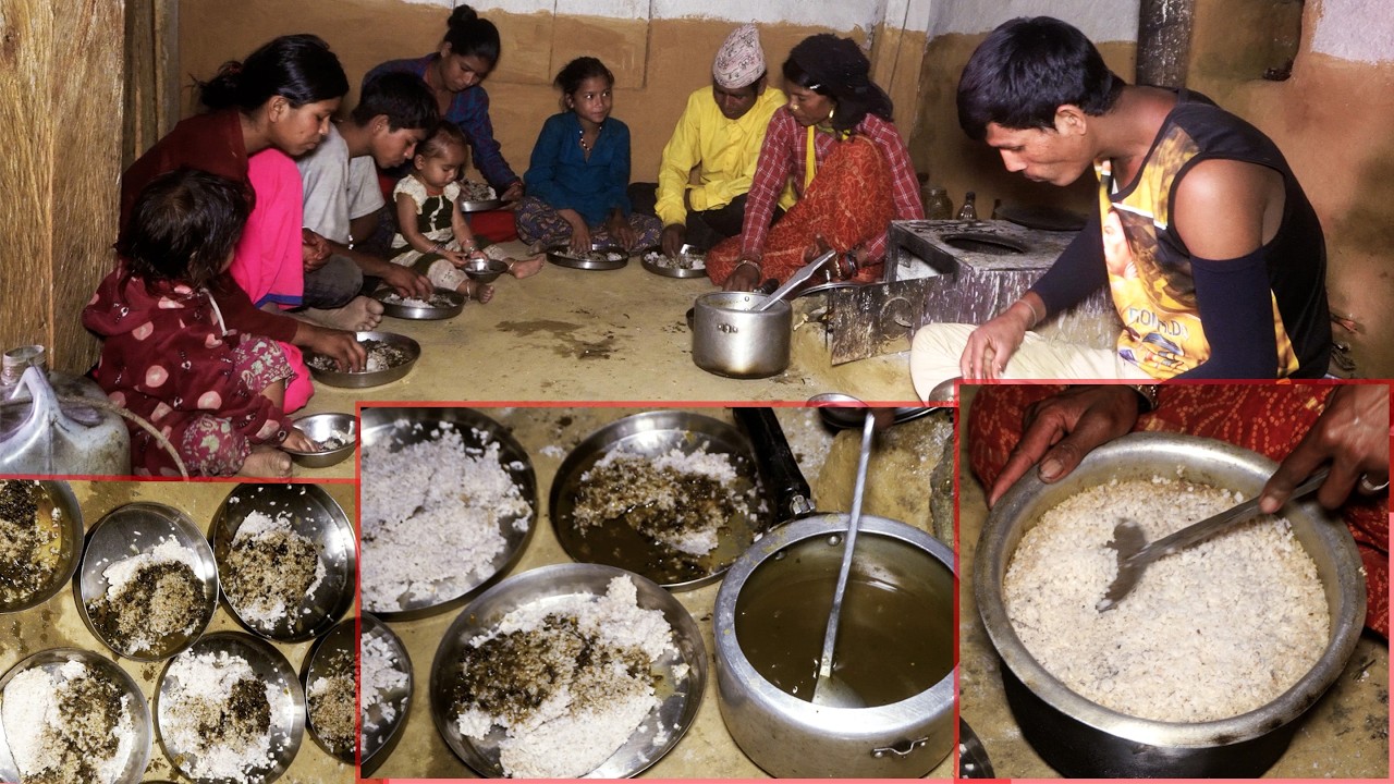 village family cooking and eating time || dharme brother family food time || rural Nepal ||