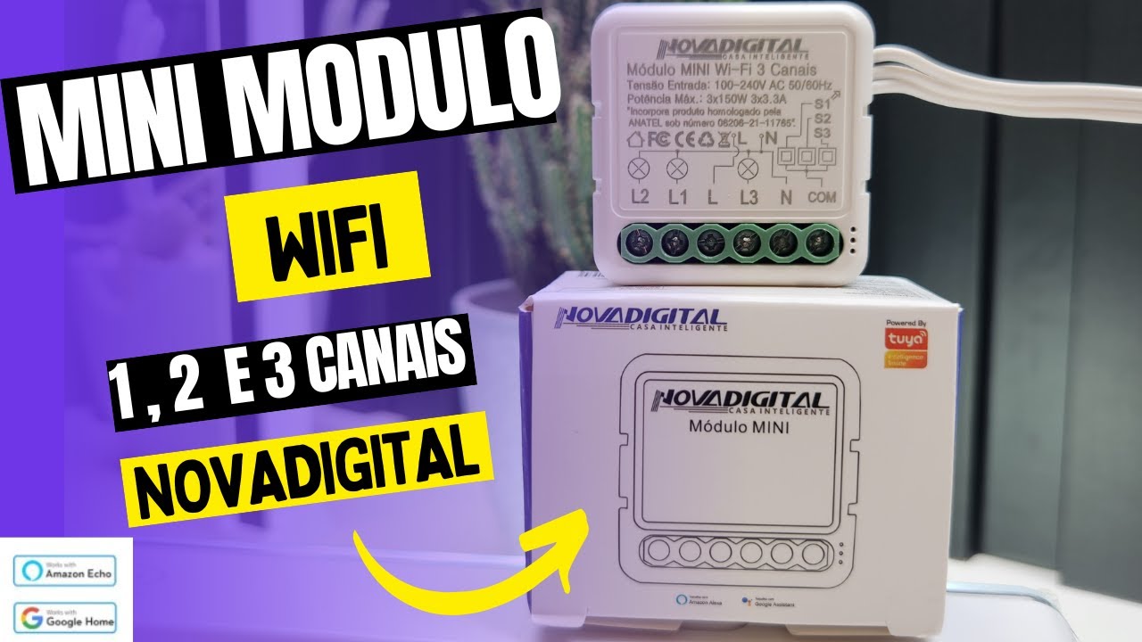 Modulo Mini para Interruptores wifi Novagital -  Tuya  Compatível com Alexa e Google Home.