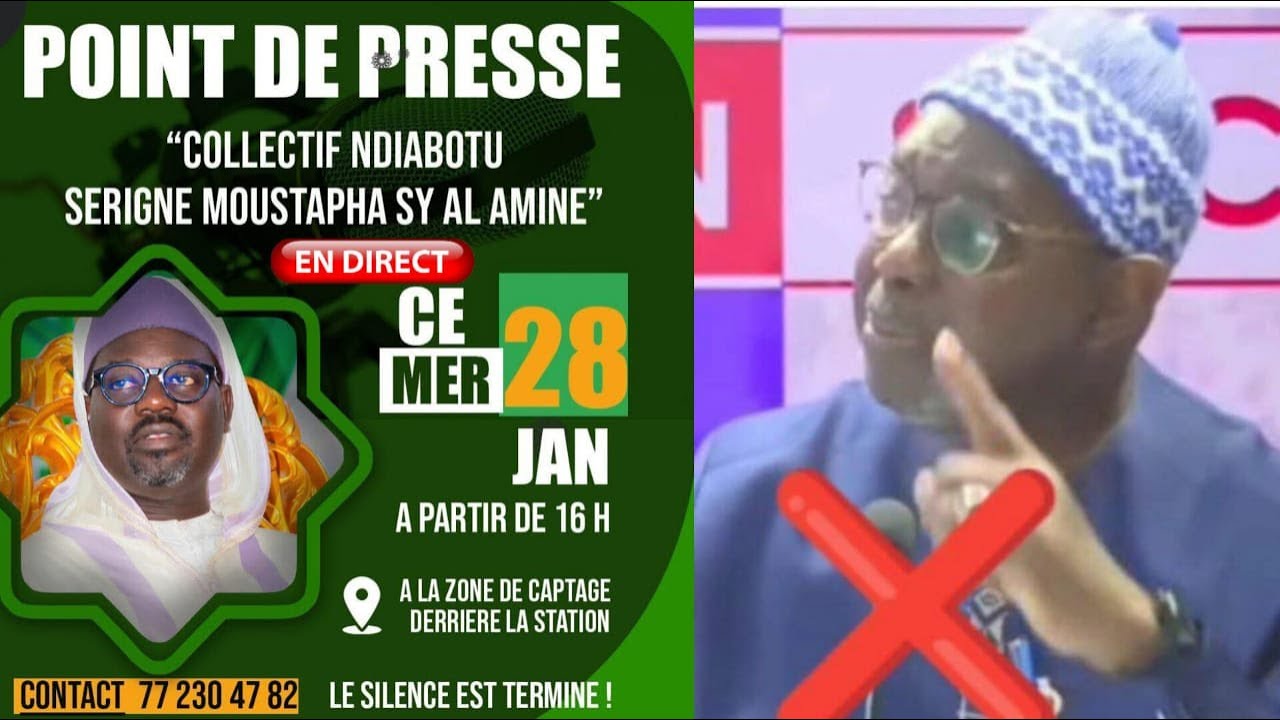 🔴DIRECT POINT DE PRESSE COLLECTIF NDIABOTOU SERIGNE MOUSTAPHA SY AL AMINE APRÈS LES DÉRAPAGES