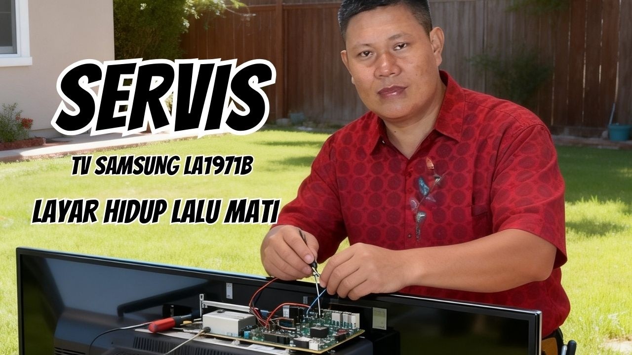 servis tv Lcd samsung LA19R71B, layar hidup sebentar lalu mati kembali