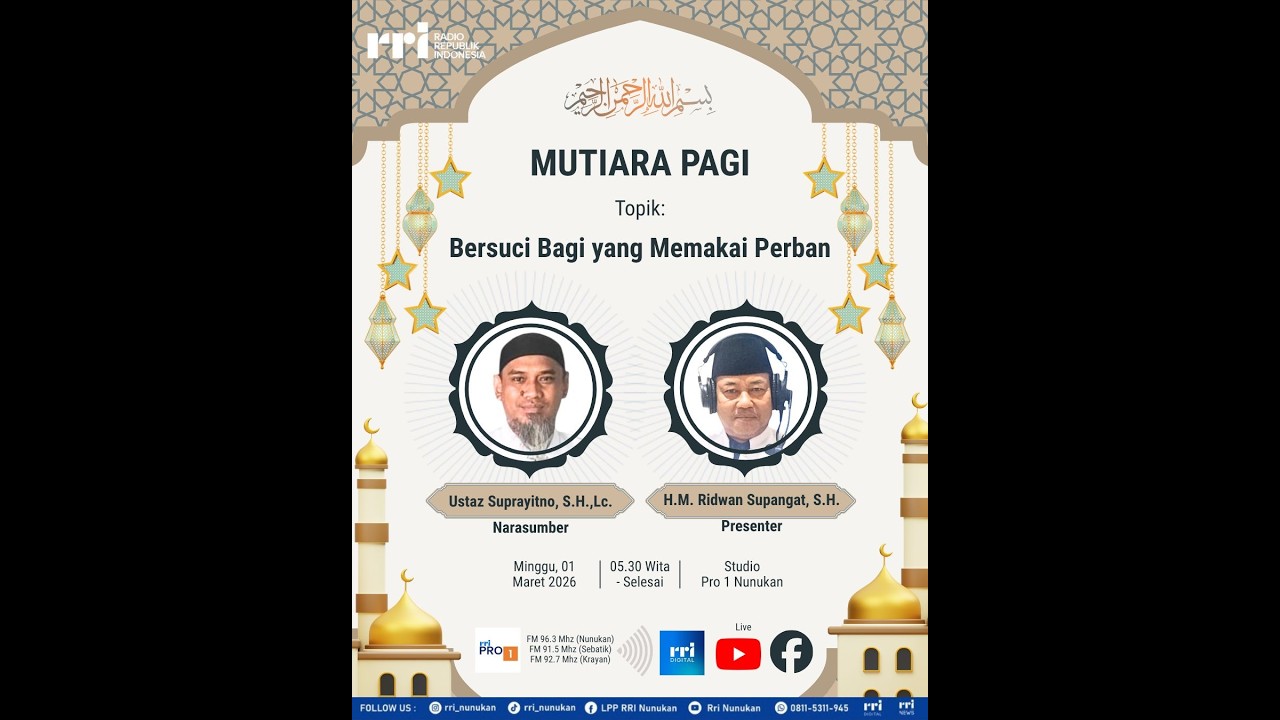 MUTIARA PAGI 1 MARET 2026 - BERSUCI BAGI YANG MEMAKAI PERBAN