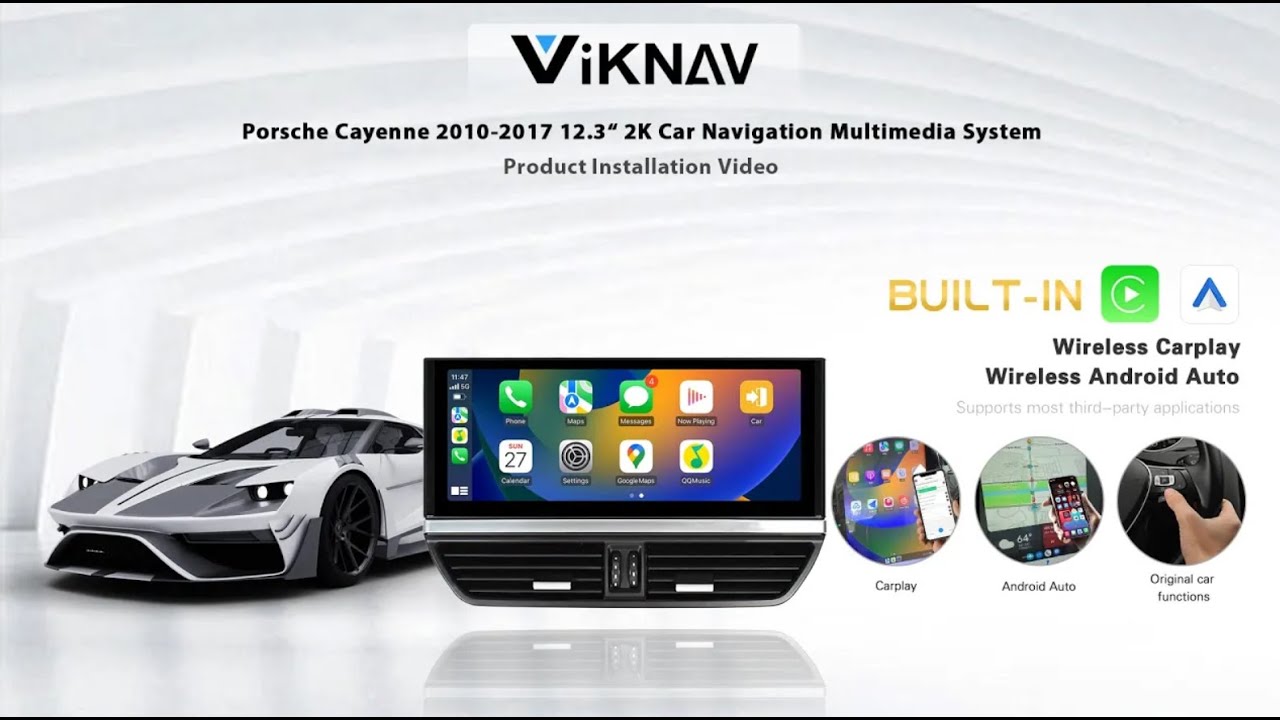 Viknav for Porsche Cayenne 2011-2017-install : 12.3 inch 2K Touch-Screen Car Radio