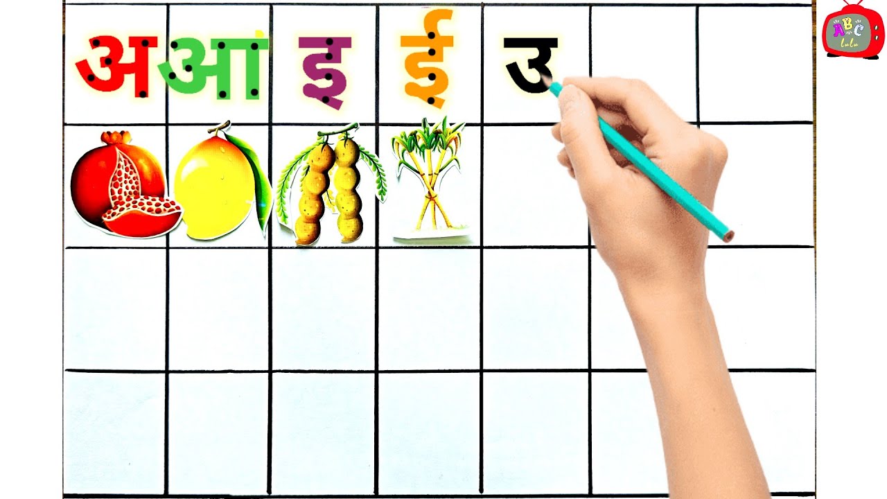 छोटा अ से ज्ञ तक | Hindi Akshar Writing Practice ✍️ | With Pictures Worksheet