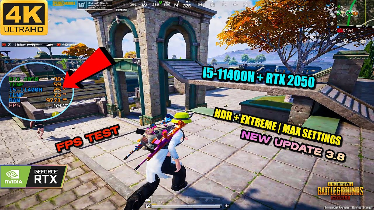 i5 - 11400H Nvidia RTX 2050 Laptop | Testing Pubg Mobile New Upadte 3.8 On ASUS GAMING TUF F15