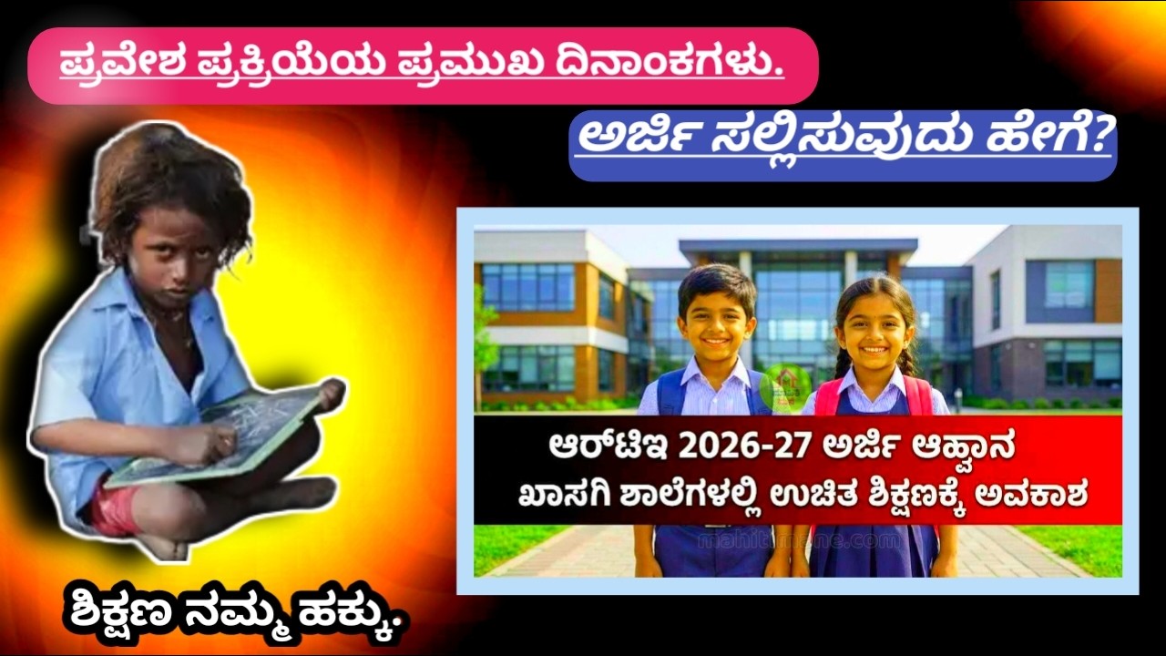ಆರ್‌ಟಿಇ ಉಚಿತ ಪ್ರವೇಶ 2026-27 ಖಾಸಗಿ ಶಾಲೆಯಲ್ಲಿ ಮಕ್ಕಳ ಓದಿಗೆ ಸರ್ಕಾರದ ಬಂಪರ್ .