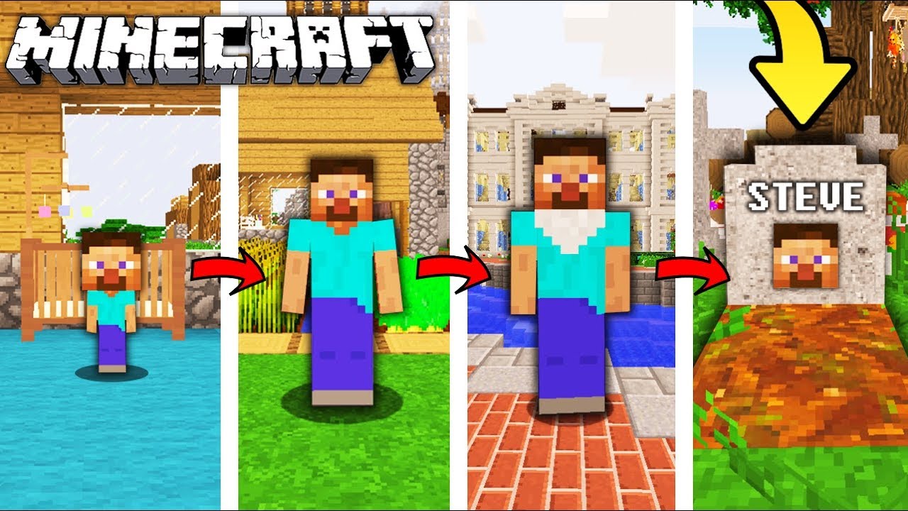 ŻYCIE STEVEA W MINECRAFT || OD NARODZIN DO ŚMIERCI