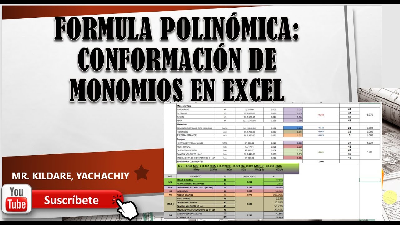 FORMULA POLINOMICA EN EXCEL PASO A PASO
