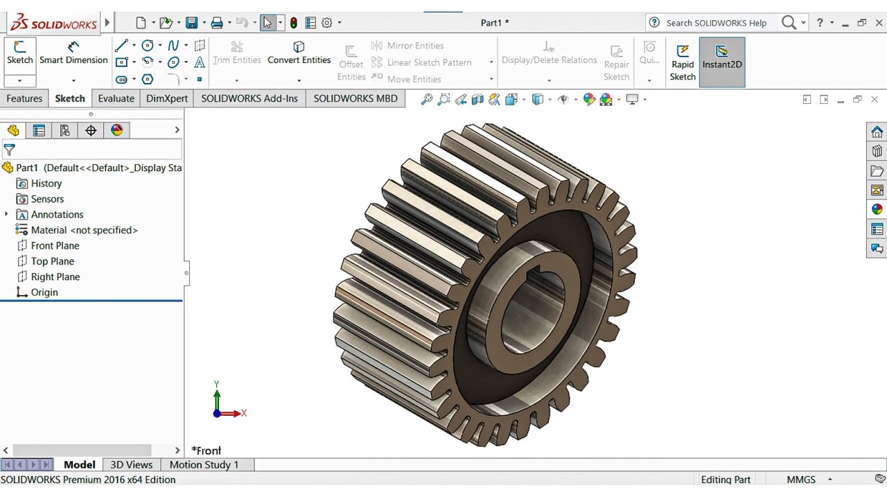 Spur Gear SolidWorks Tutorial