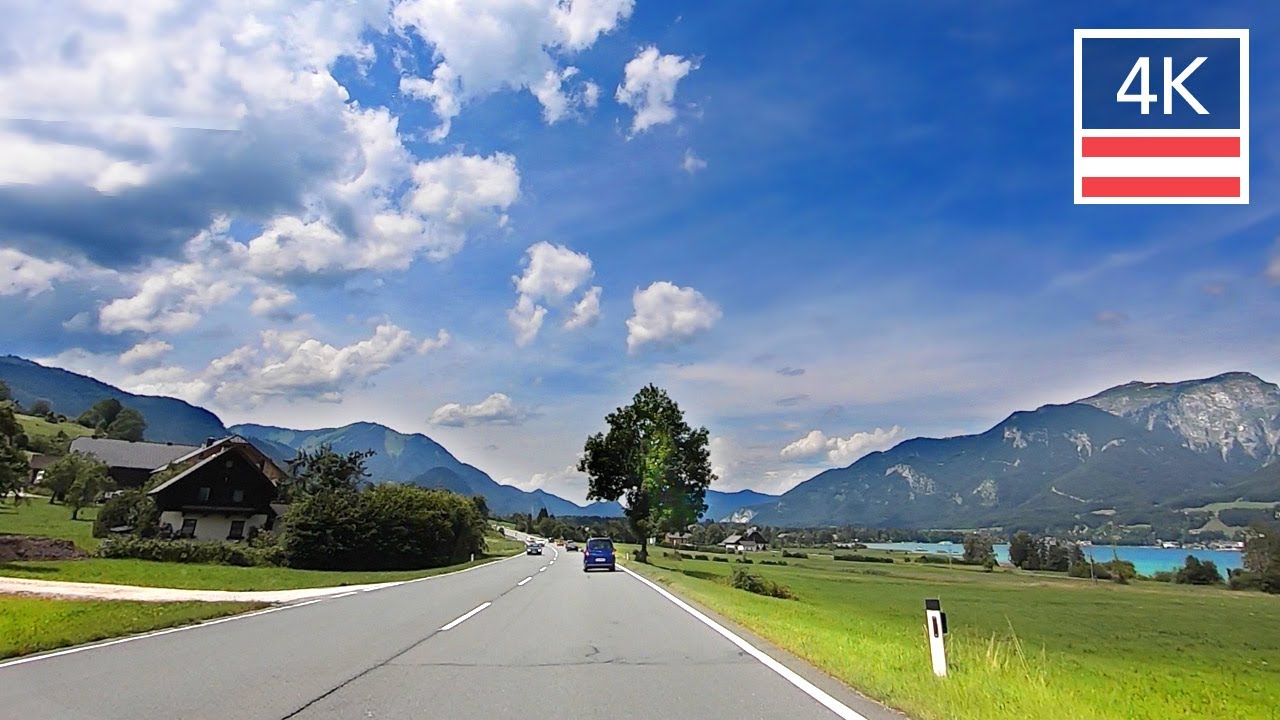 BAD ISCHL AUSTRIA to WOLFGANGSEE 4K 🇦🇹 Car Driving No Music - Driving in Europe 4k Ultra HD