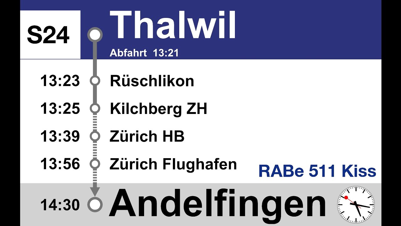 ZVV Ansagen, S24 (Thalwil-Andelfingen) | Bauarbeiten | RABe 511 Kiss