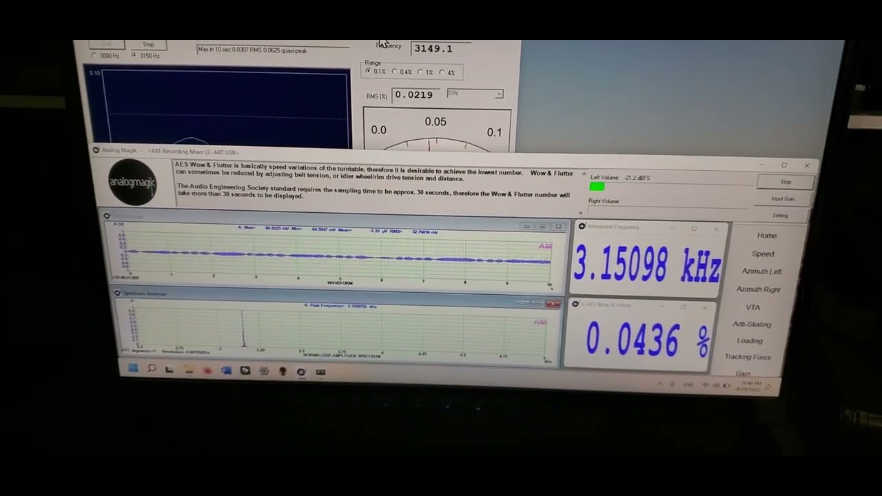VPI Prime W&F test #2 (using RPM app, AnalogMagik, WFGUI and Nakamichi T100 analog meter)