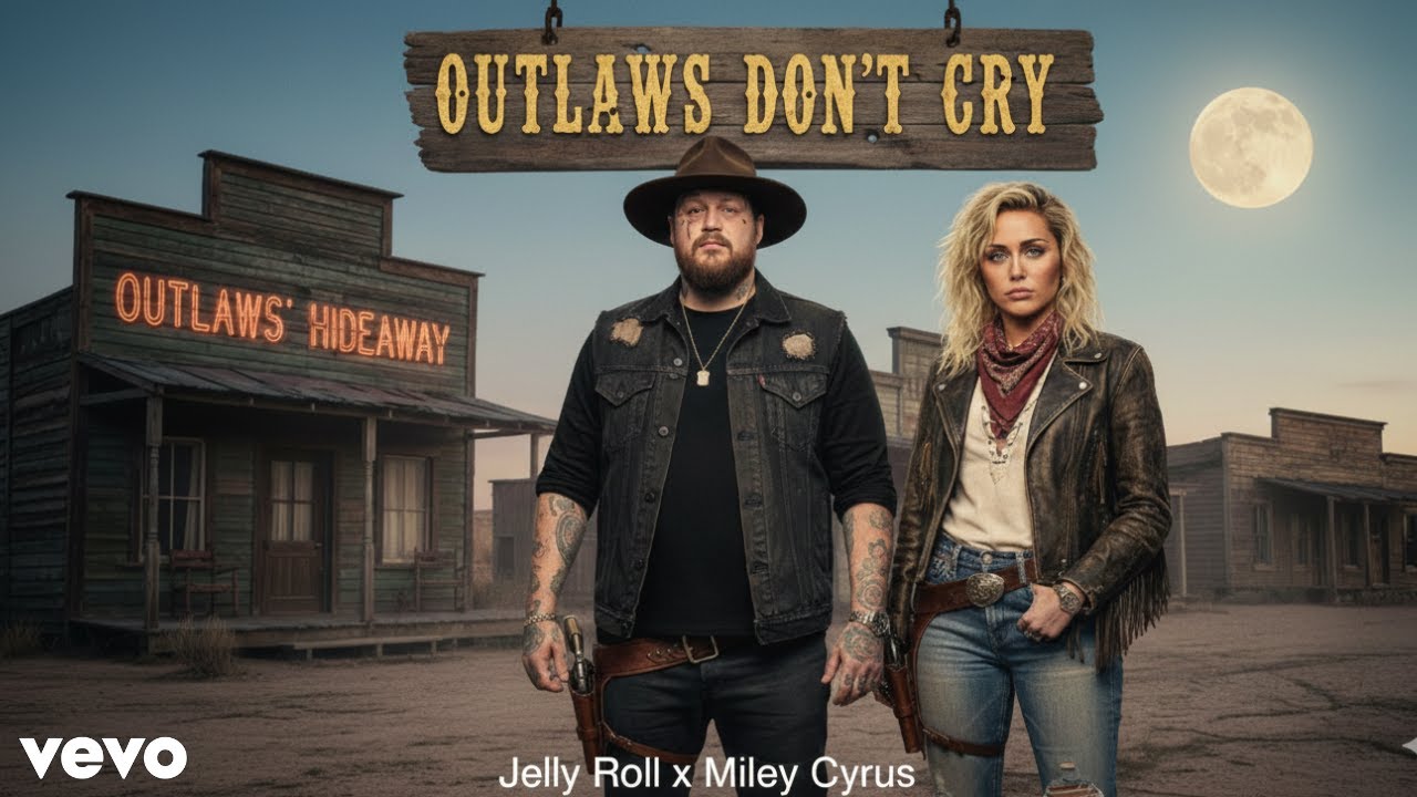 JELLY ROLL X MILEY CYRUS - OUTLAWS DON'T CRY 2026 LYRICS VIDEO