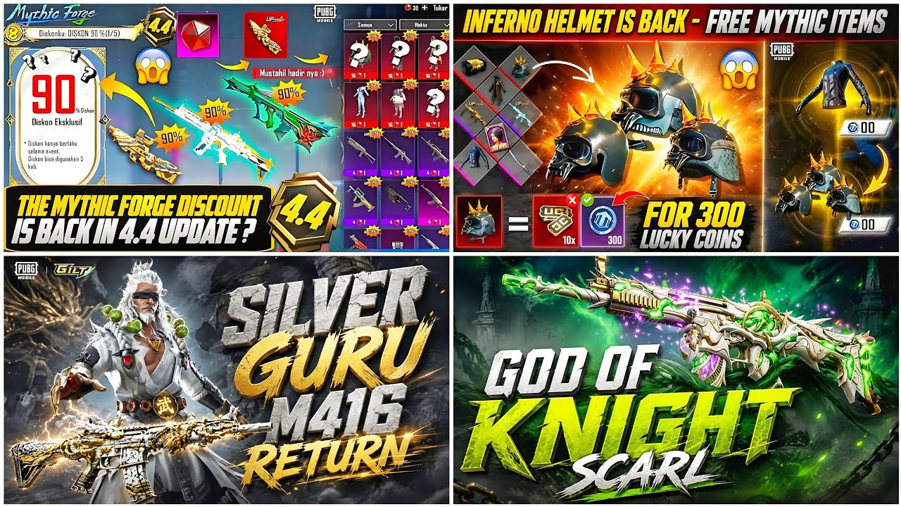 🔴 NEXT CYBER WEEK LEAKS ✅ INFERNO HELMET RETURN 🔥 SILVER GURU M416 RETURN 🤩 NEW LV.8 SCAR-L SKIN 🤯