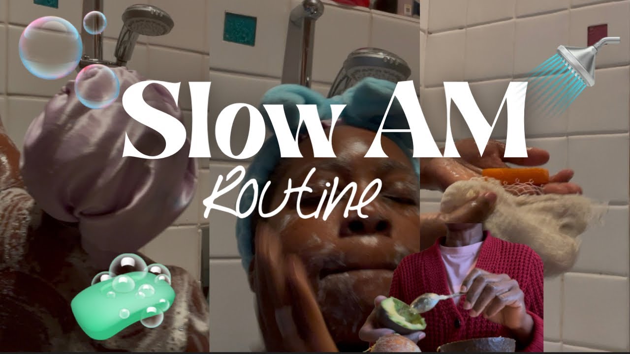 My Chill Slow Morning Routine ♡ | Shower Care,🚿 Skincare & More🏃🏿‍♂️ #self#selfcare #shower#bathcare