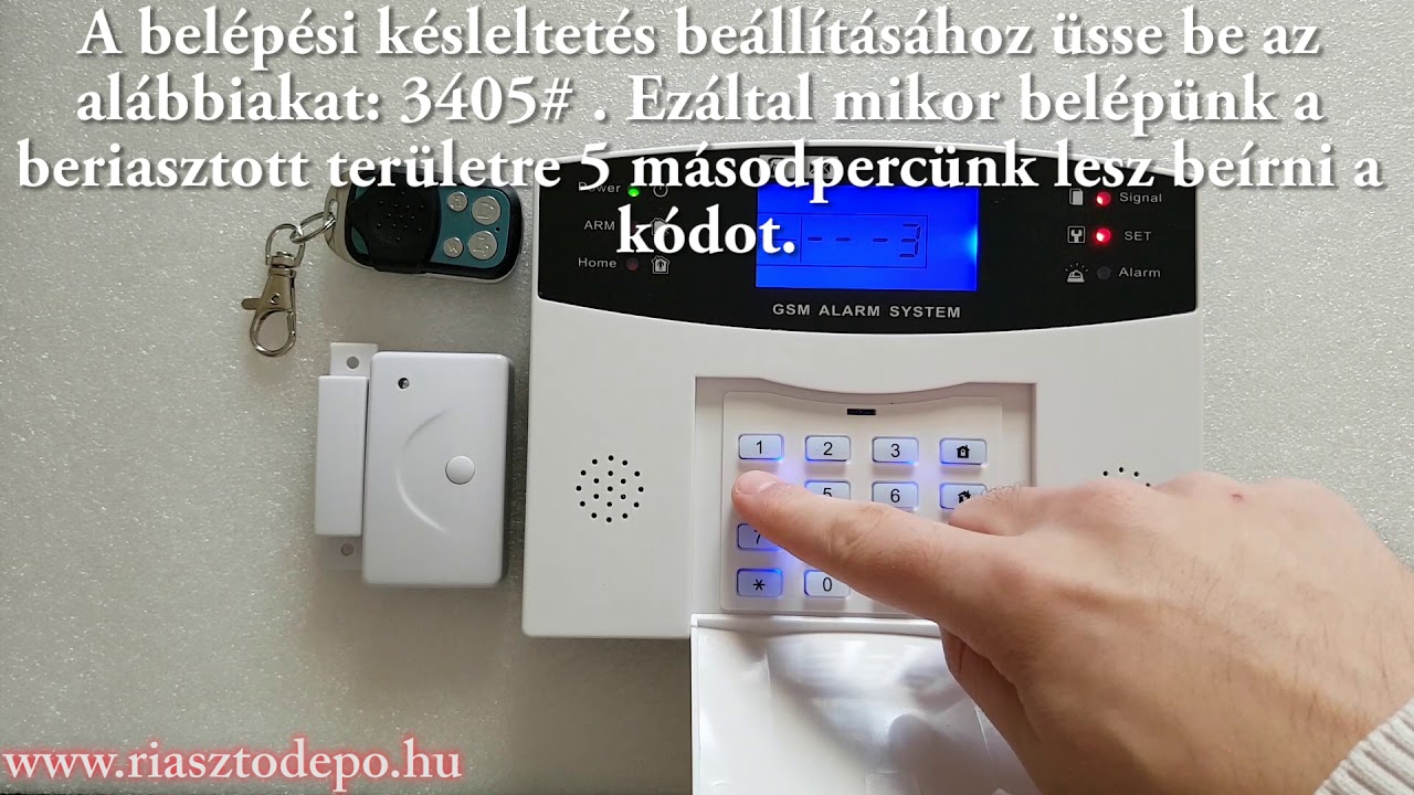 Be- és kilépési késleltetés a Fisotech GSM Gold okos riasztórendszerben