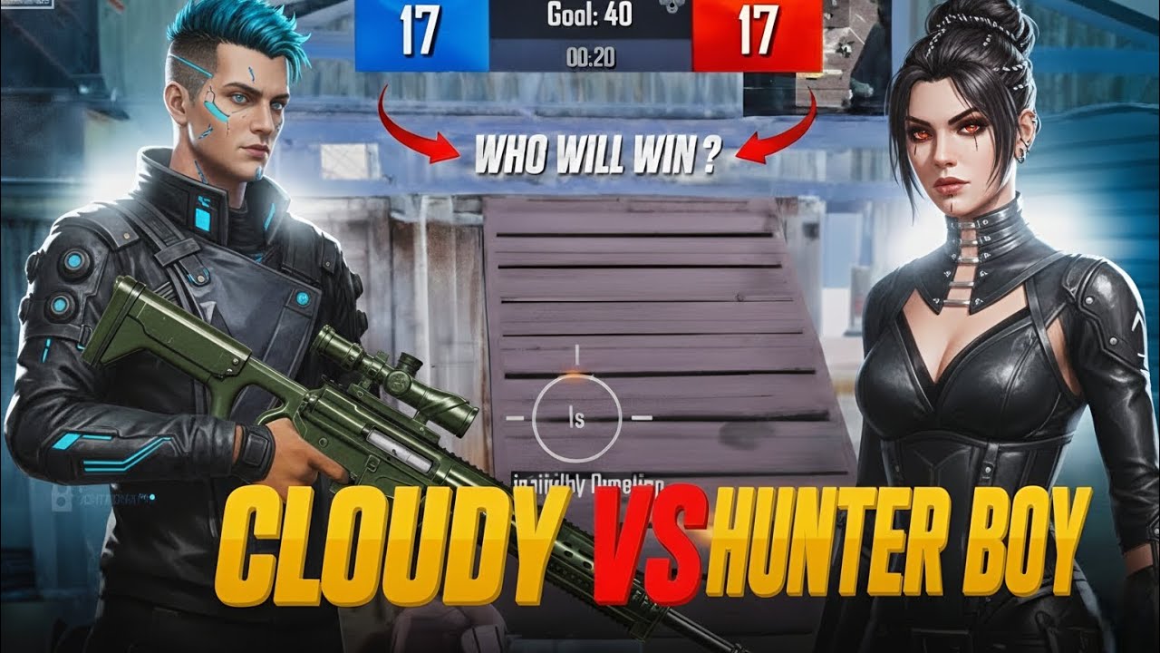 CLOUDY vs HUNTER BOY 🎯 Ultimate Sniper Face-Off! 1v1 Sniper room challenge😱 #CLOUDY197 #PUBG #bgmi 