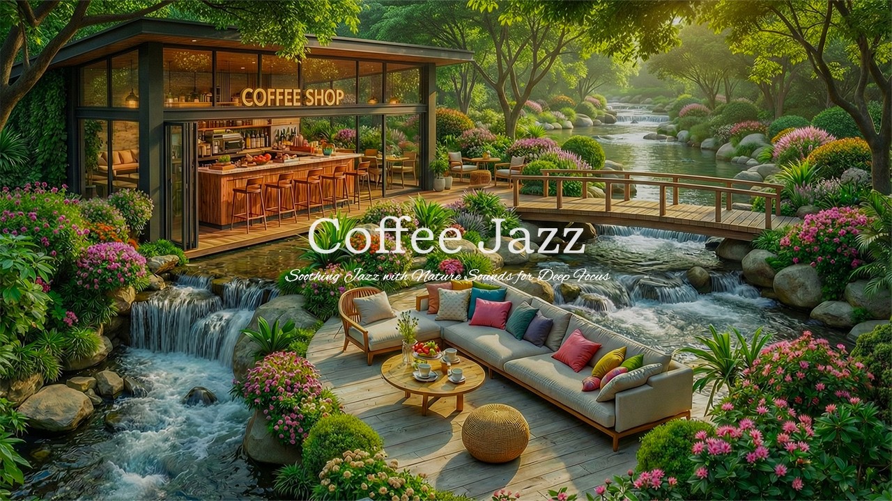 ( No ADS ) Fresh Morning Coffee Shop Jazz in the Forest🌿 Soothing Jazz with Nature Sounds for Unwind