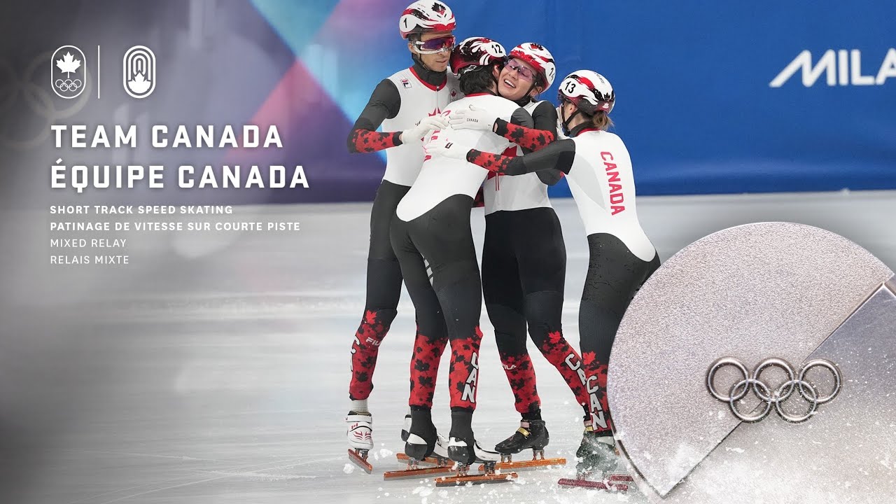 Team Canada Clinches Silver in Thrilling Short Track Showdown#shorts 