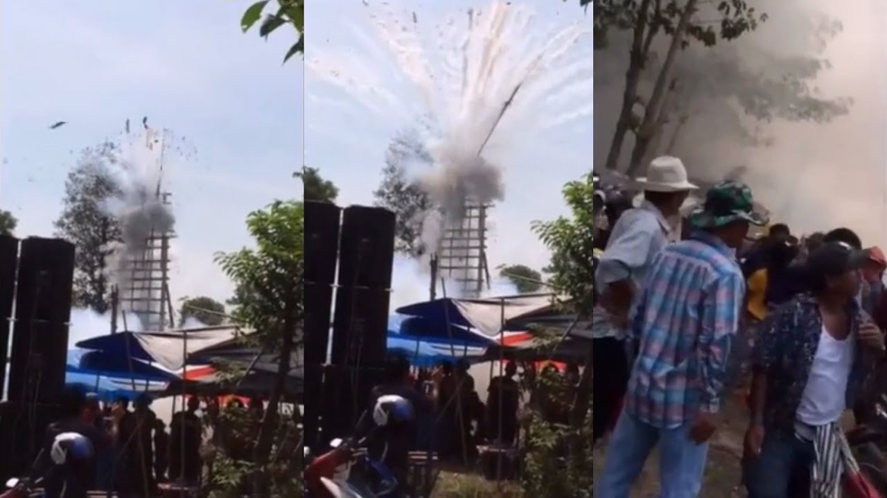 Rocket Explodes at Yasothon Rocket Festival