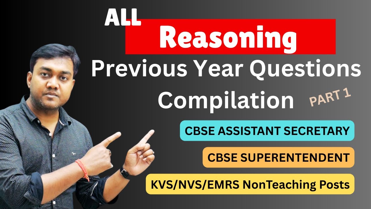All Reasoning Questions From Previous Year Papers CBSE, NVS, KVS, EMRS Non-teach || Nishant eAcademy