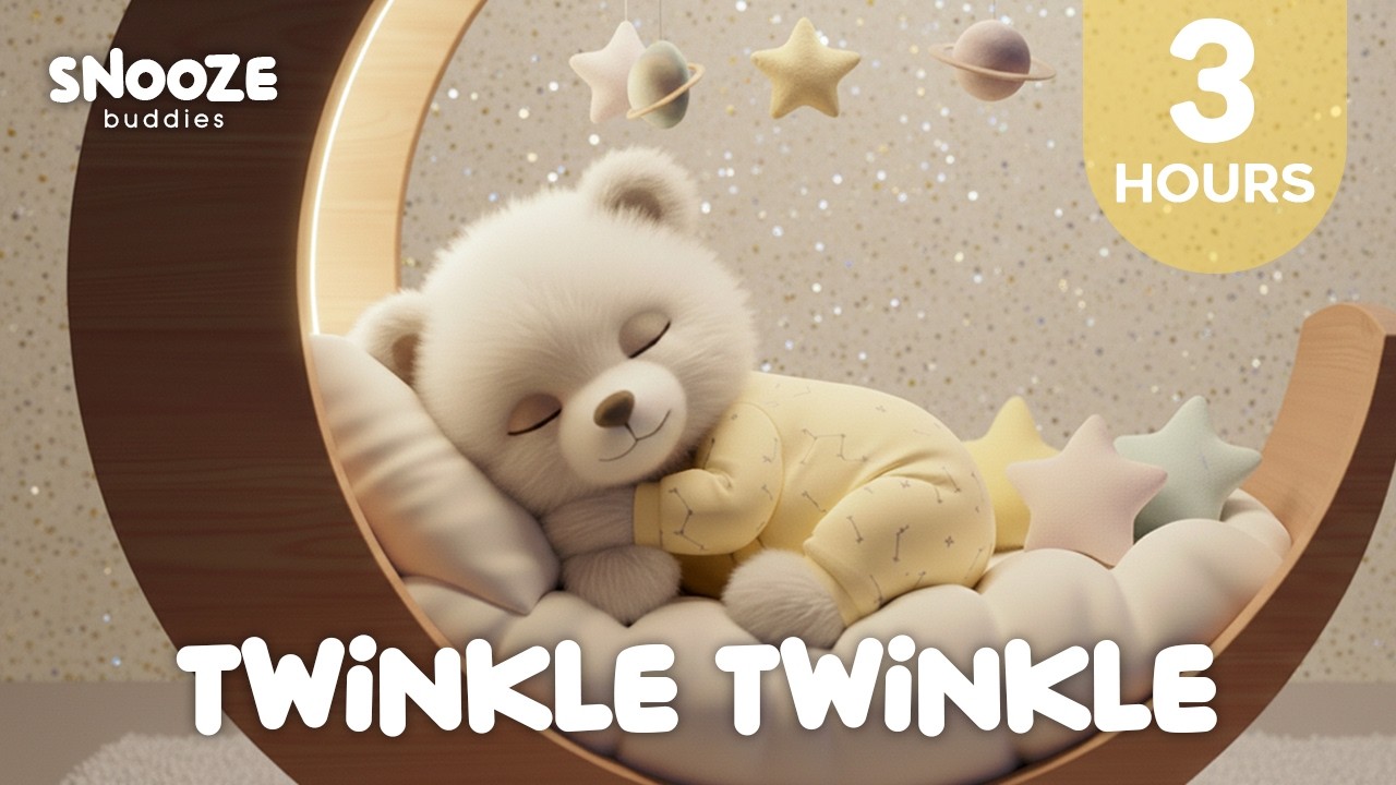 Twinkle Twinkle Little Star ⭐ 3 Hours Relaxing Baby Bedtime Music for Deep Sleep Through The Night 🌙