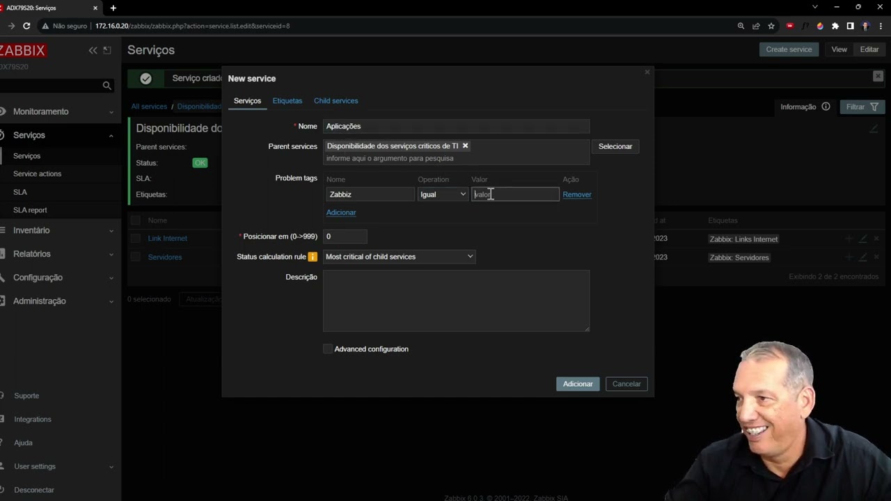 Configuraando SLAs e Serviços no Zabbix.