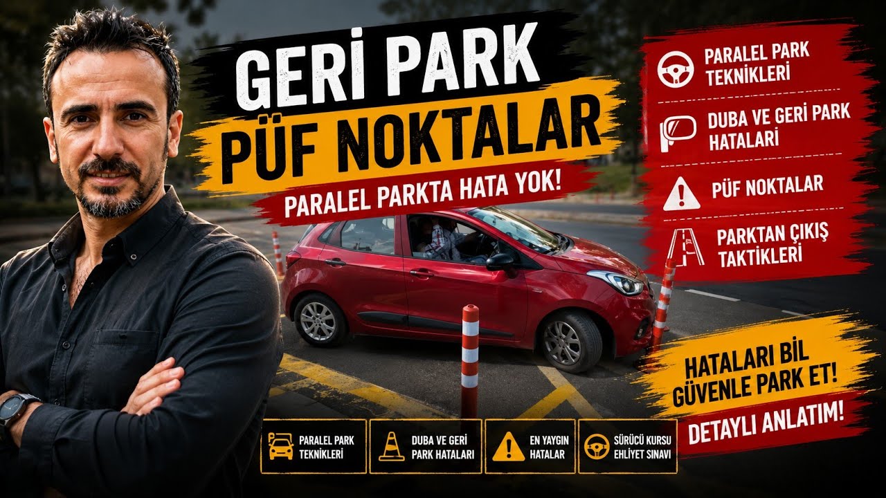 Paralel park etme, duba ve geri park hataları, parktan çıkış, sürücü kursu ehliyet direksiyon sınavı