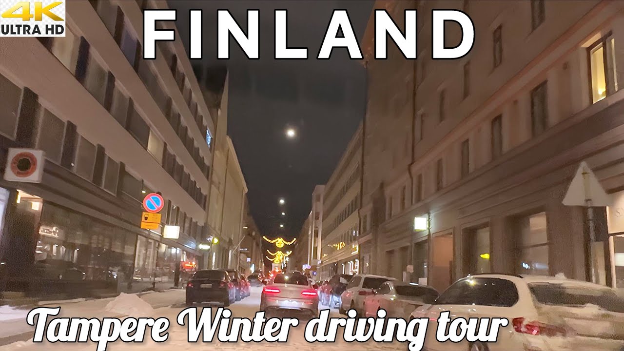 TAMPERE CITY 4K WINTER NIGHT DRIVING TOUR - FINLAND 2026 🇫🇮  