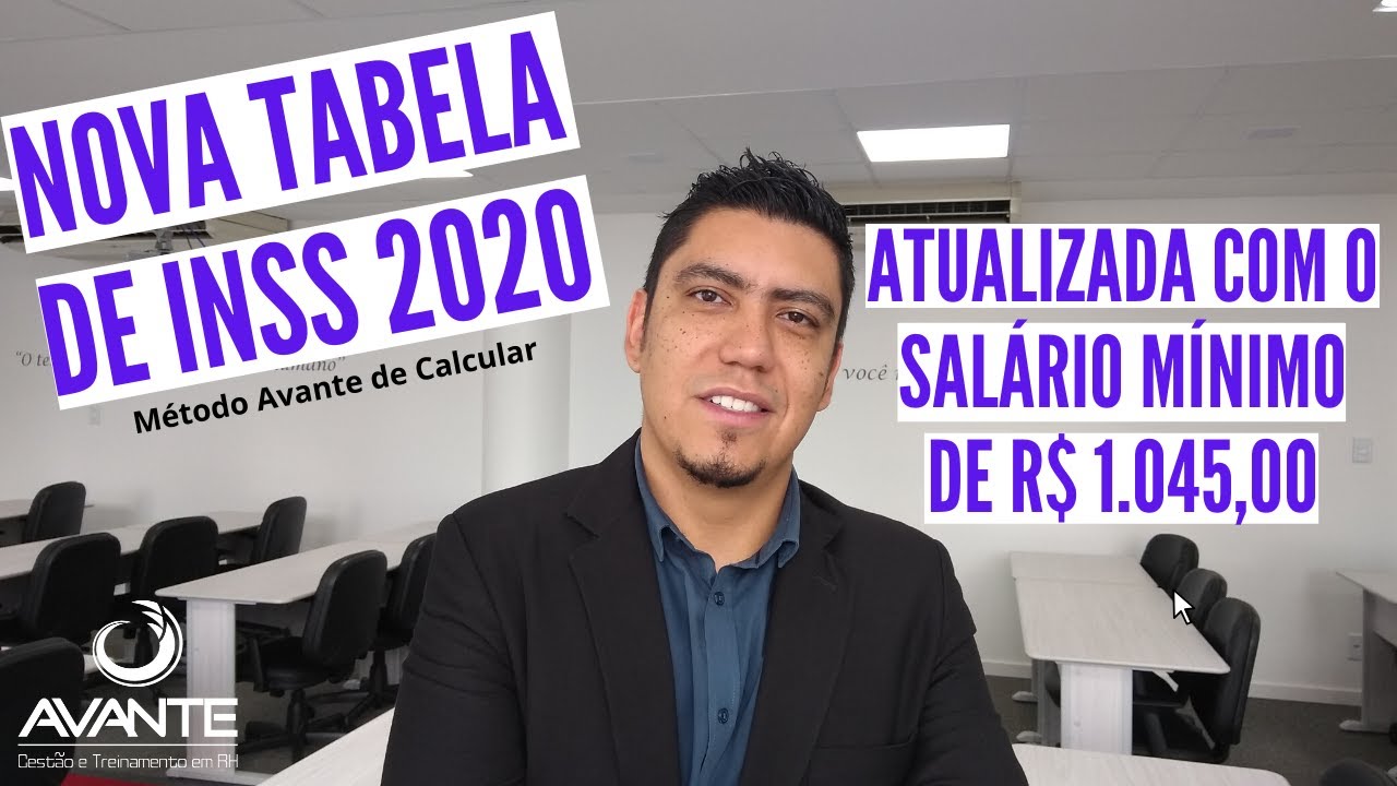 Nova Tabela de INSS 2020 - Atualizada com o novo Salário Mínimo (R$ 1.045,00) - Método Avante RH
