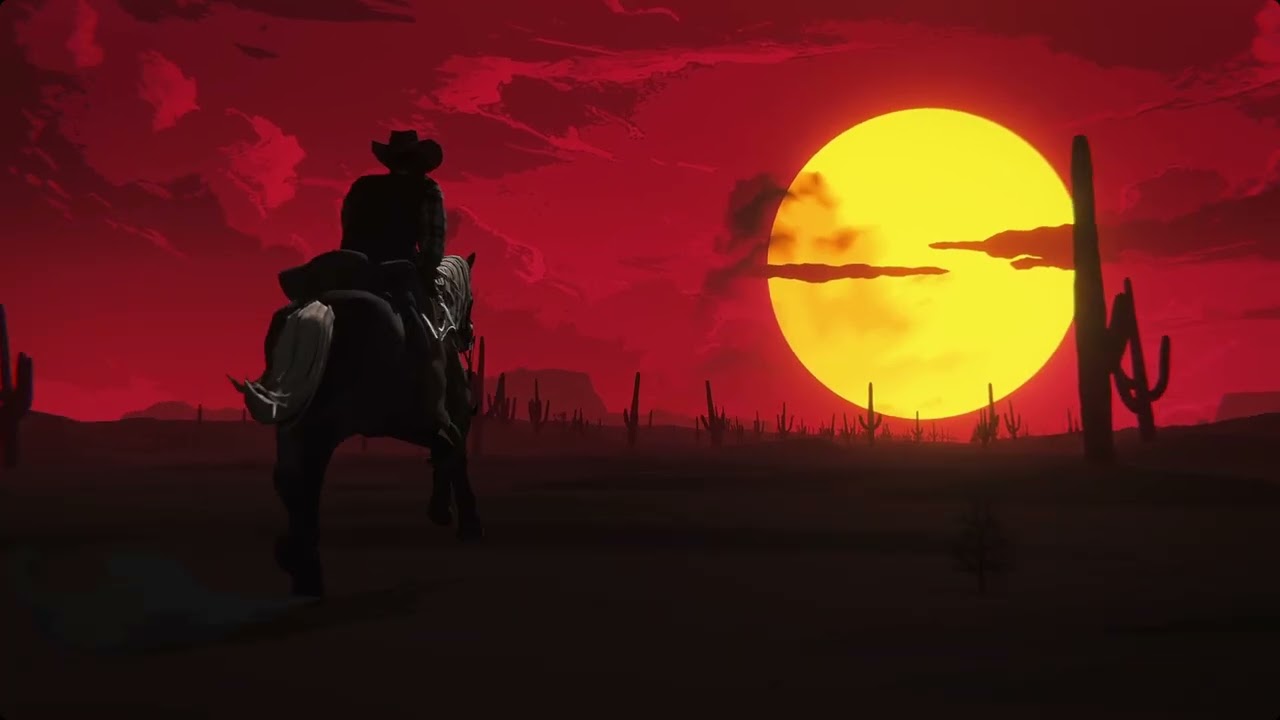 free, Western cowboy riding his horse at sunset HD