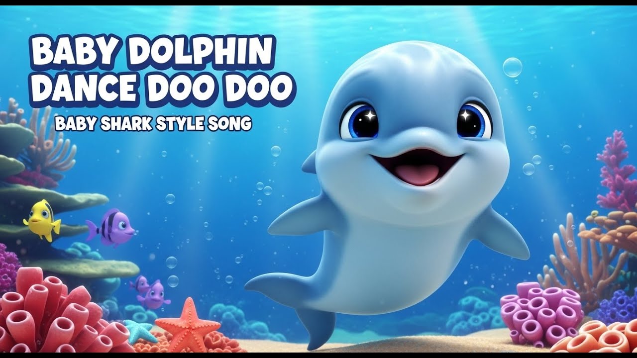Baby Dolphin Dance Doo Doo | Baby Shark Style Song | Nursery Rhyme for Toddlers #animation