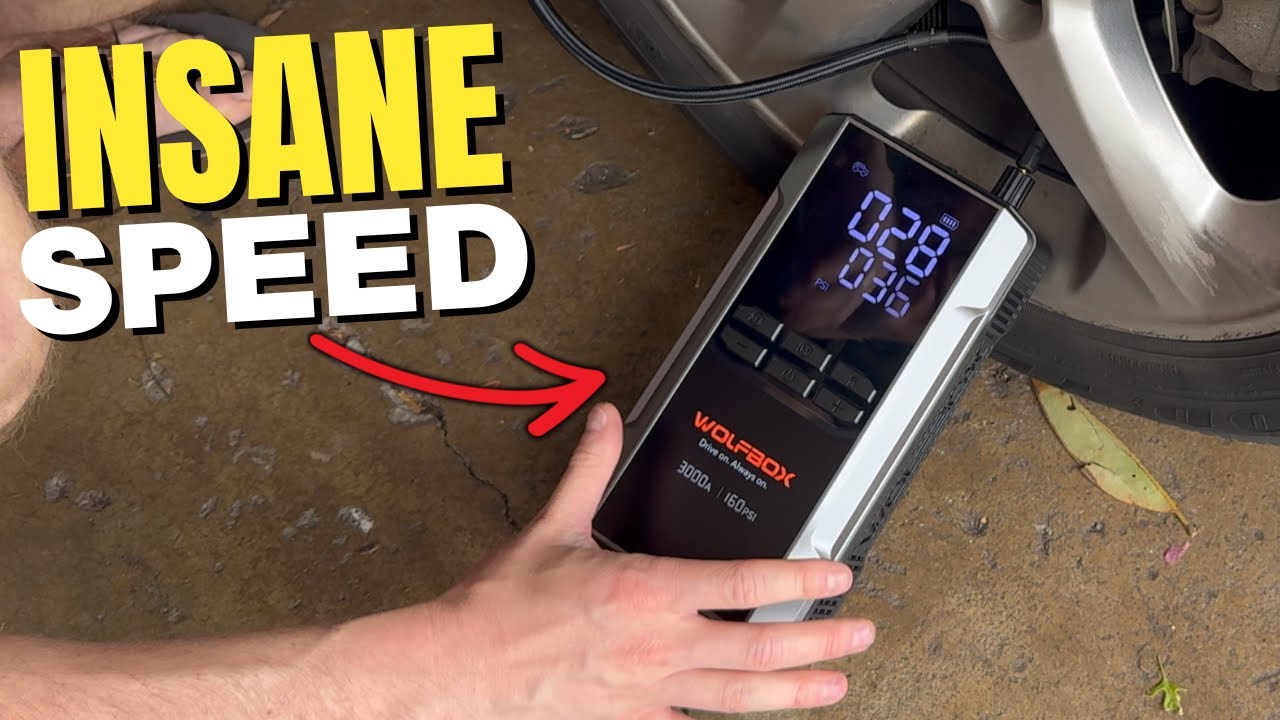 The BEST Portable Tire Compressor on Amazon | Wolfbox 3000a Jump Starter