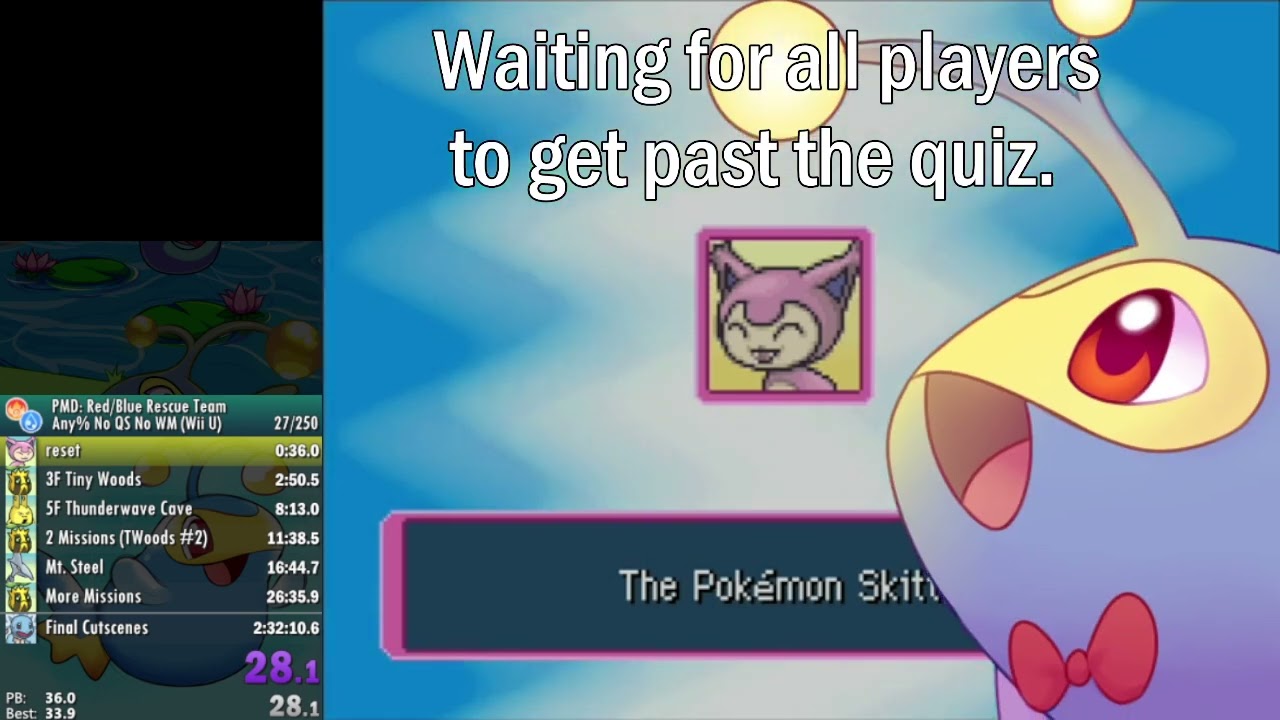 PMD: Blue Rescue Team Any% NoQS NoWM in 2:31:59 (Wii U)