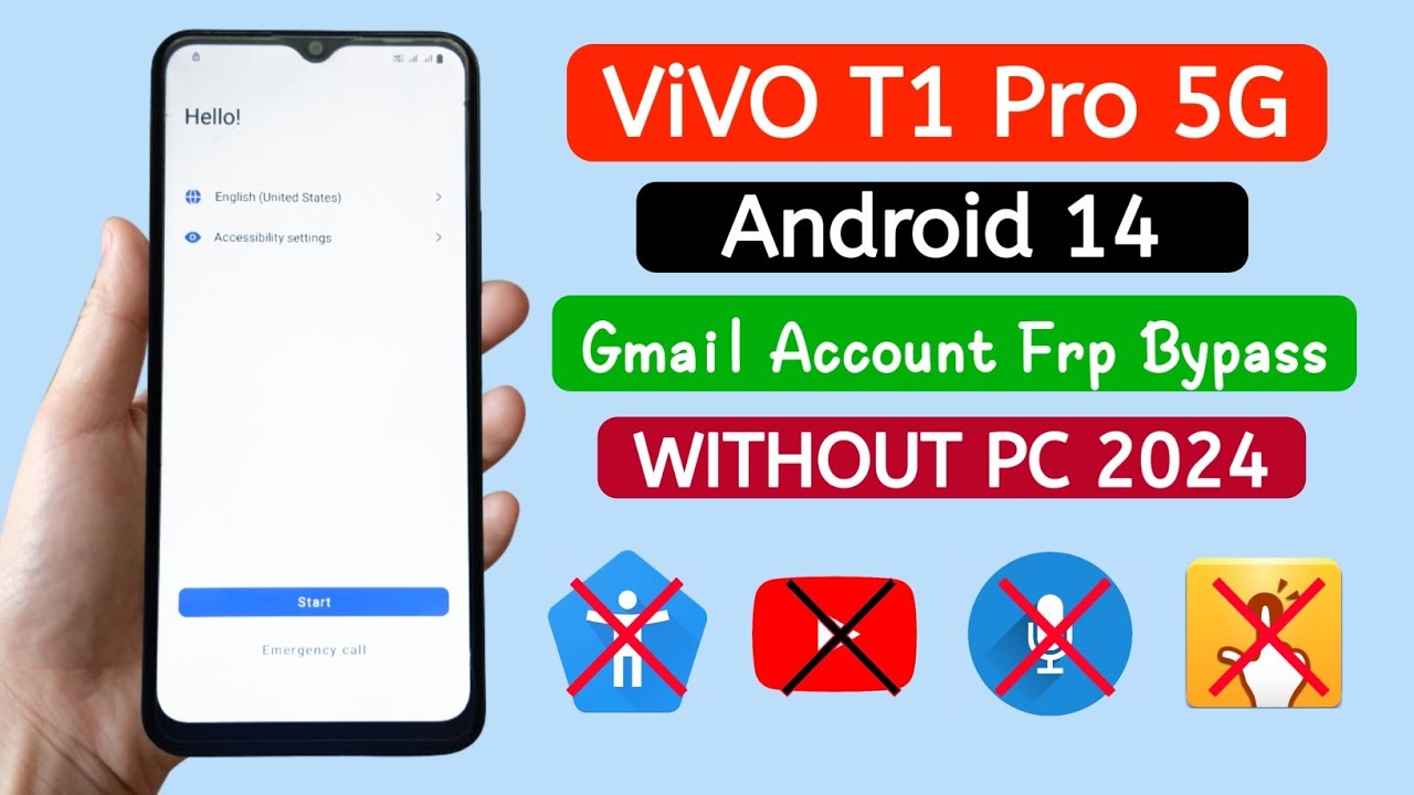 Vivo T1 Pro 5G (V2151) Frp Bypass Android 14 WITHOUT PC | Google Assistant not working.