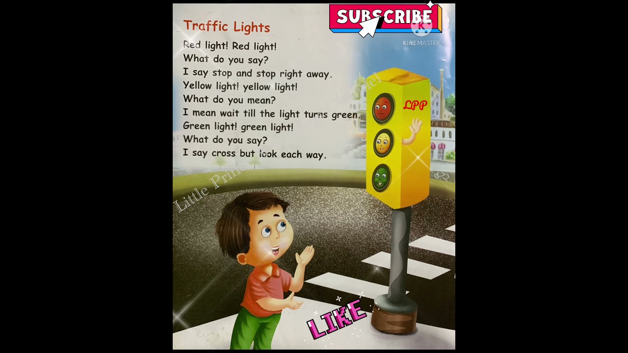 Traffic Lights 🚦 | Red Light Red Light What Do You Say English Poem with Lyrics | Nursery Rhymes 👍