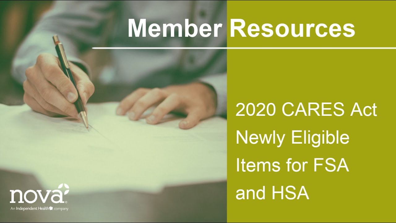 2020  CARES Act Newly Eligible Items for FSA and HSA