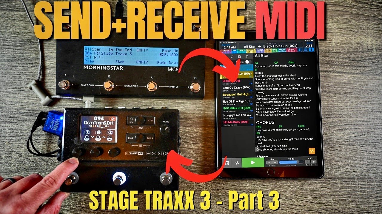 Как отправлять и получать MIDI-файлы с помощью приложения для iPad — Stage Traxx 3 — Часть 3