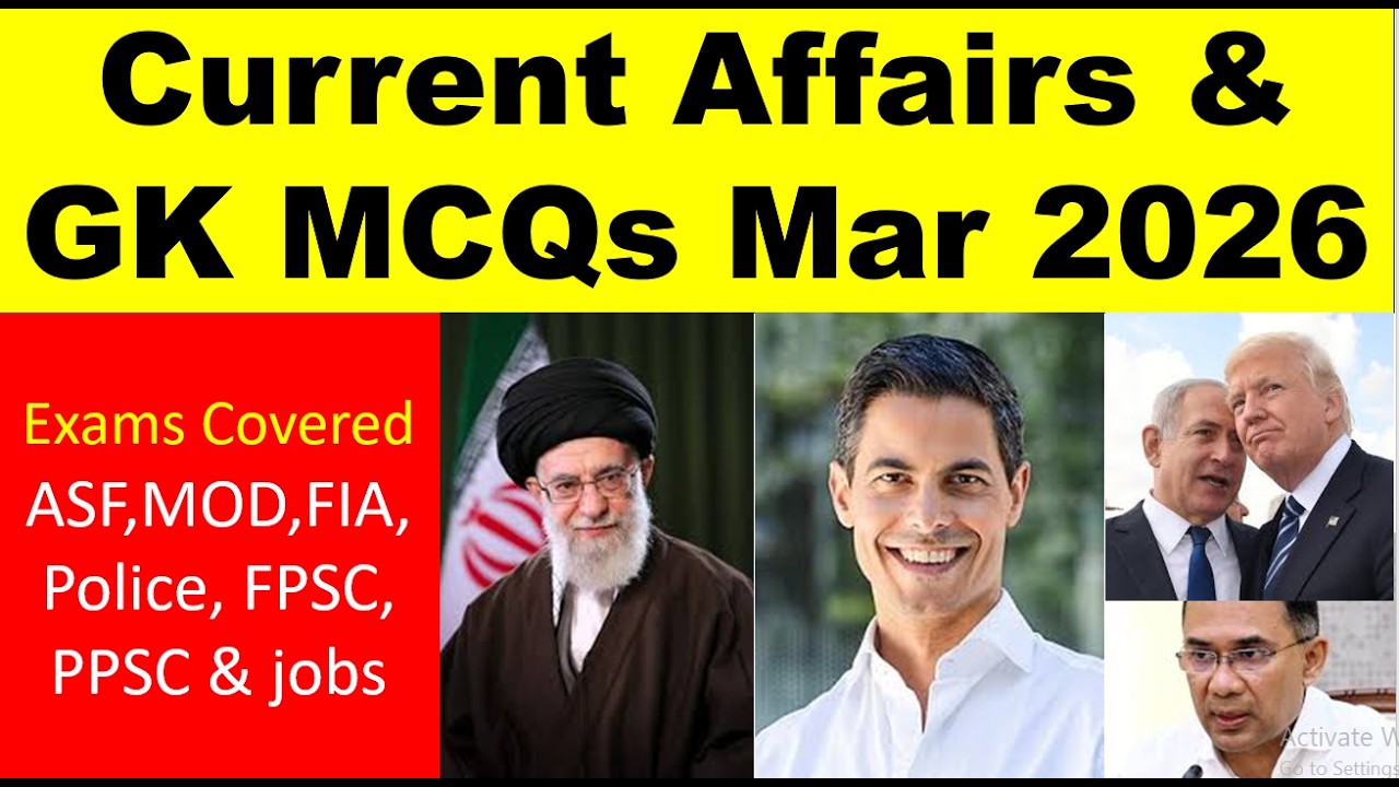 Latest Pakistan & International Current Affairs & MCQs March 2026