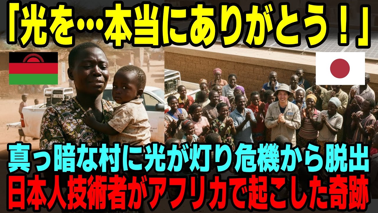 【海外の反応】「光を…本当にありがとう！」真っ暗な村に光が灯り危機から脱出日本人技術者が起こした奇跡