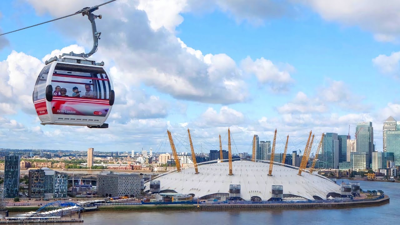🇬🇧 EMIRATES AIR LINE 4K - Cable Car Experience in London, UK
