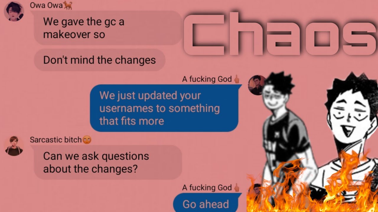 Iwa and Sakusa give the GC a makeover|| Haikyuu text Chaos