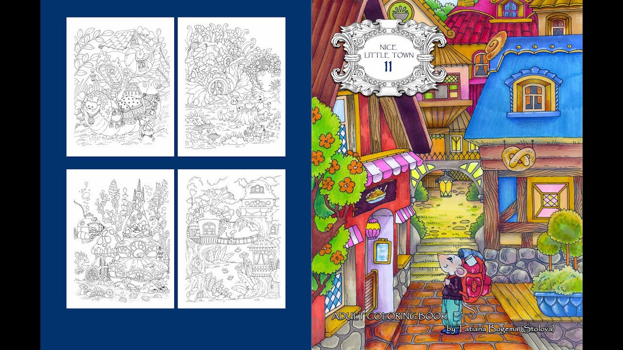 Nice Little Town 11 - Adult Coloring Book