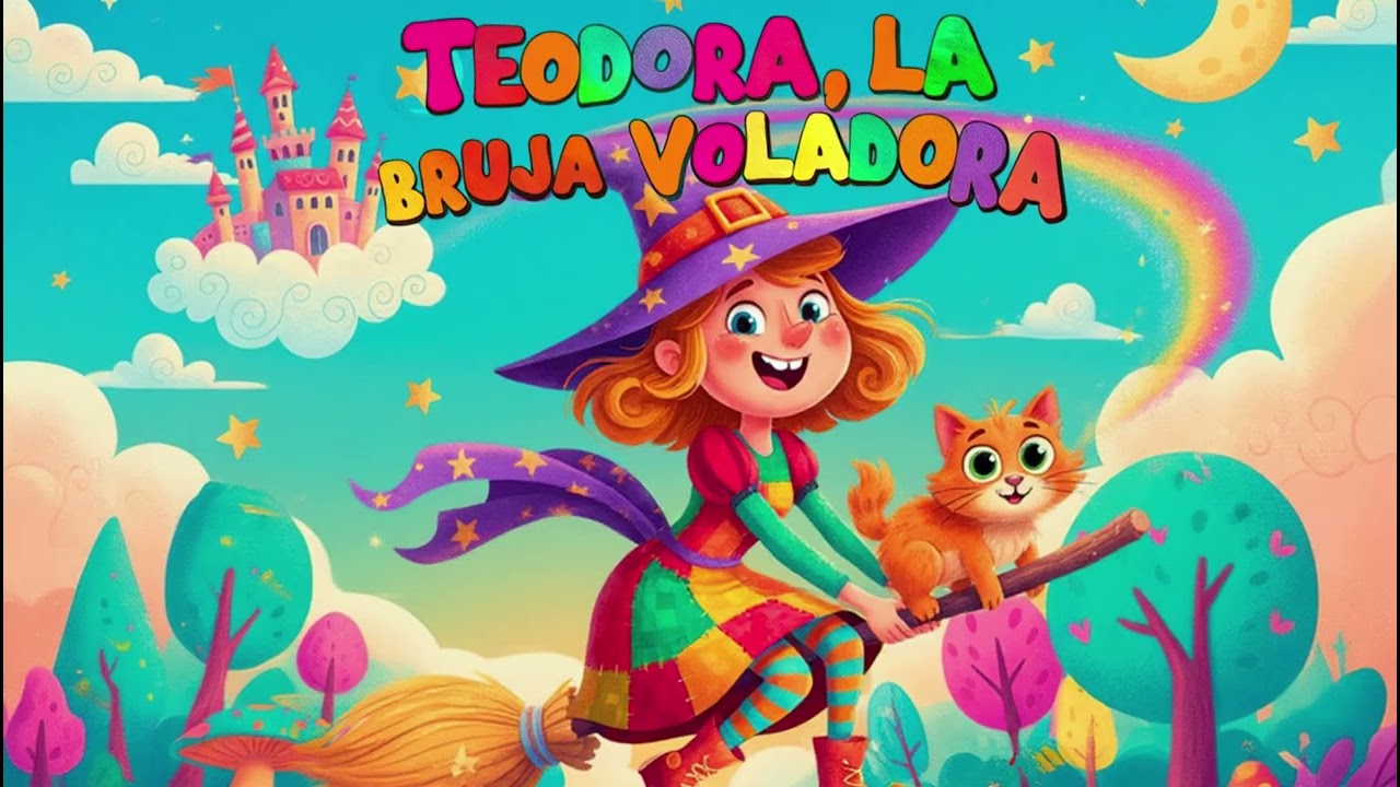 CUENTO infantil para soñar  Teodora, la bruja de la escoba voladora