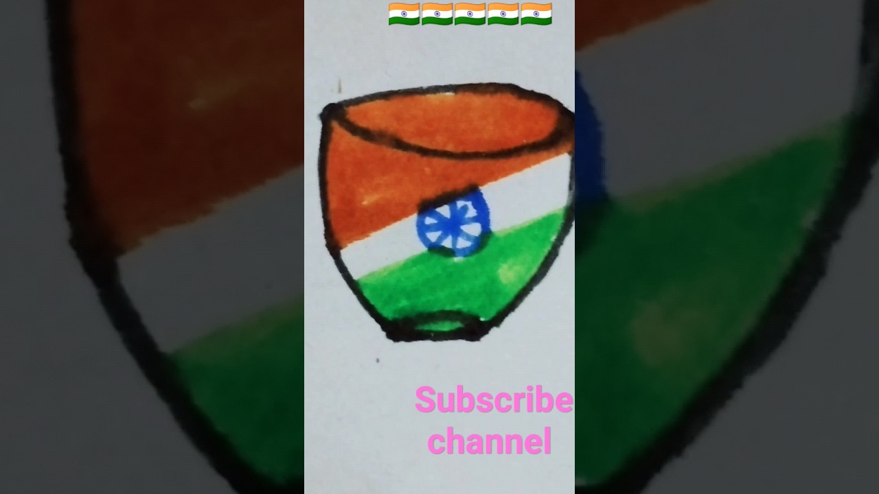 #how to draw n colouring 😊😊 cup with tricolour 🇮🇳🇮🇳😊❤#how to viral